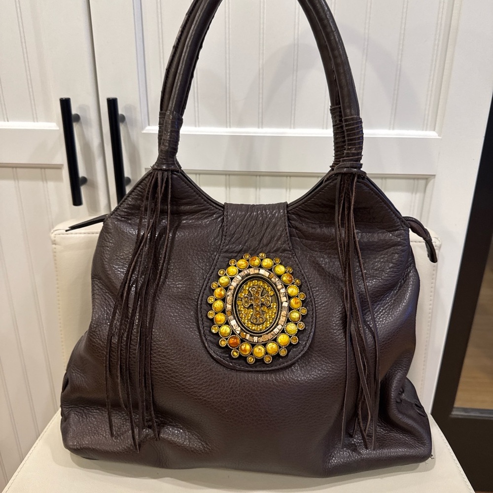 Brown Leather Hobo Bag by Ohh! Ashley